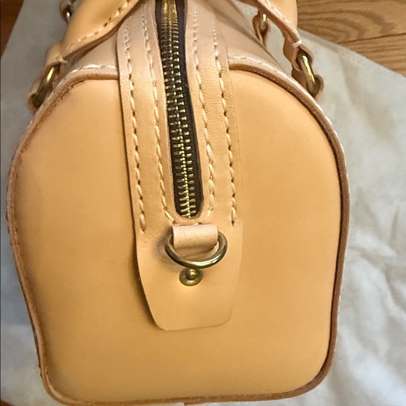 Tan / Cream Leather Handbag Speedy - Picture 10 of 12